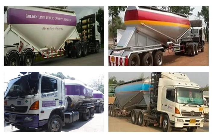 ลักษณะบรรจุภัณฑ์และการขนส่งสินค้าเพื่อจัดส่ง ผลิตภัณฑ์ ปูนเกล็ด ปูนไฮเดรต และปูนบด